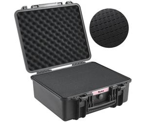 VEVOR Étui Rigide pour Pistolets Capacité 6 Pistolets, Mallette Verrouillable avec Mousse PU Prédécoupée, Étanche et Anti-Poussière, Sac de Transport pour Armes à Feu, 491 × 434 × 211 mm, Noir