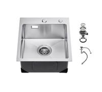 VEVOR Évier de cuisine, 40 cm, évier à montage par le haut en acier inox 304, évier à poser à encastrer cuve simple avec accessoires, évier de lave-vaisselle ménager pour camping-car, cuisine, bar