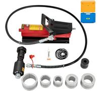 VEVOR Extenseur de tuyau d'échappement hydraulique, pompe à pédale 10 T avec 4 matrices, 2 étuis de rangement pour tubes en cuivre et aluminium dans la réparation automobile