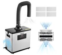 Aspirateur de fumées de soudage VEVOR, aspirateur de fumées de soudage avec filtre 3 en 1, puissance d'aspiration de 510 m³/h, 10 niveaux de vitesse, moteur sans balais télécommandé, adapté à la gravu