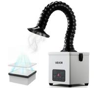 Aspirateur de fumées de soudure VEVOR, aspirateur de fumées de soudage avec filtre à 3 niveaux, puissance d'aspiration de 180 m³/h et régulation du débit d'air à 3 niveaux, aspirateur de table sans ba