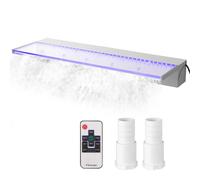 VEVOR FAGA-8273 - Déversoir de piscine 89 cm - Acrylique - Bande LED 17 couleurs - Télécommande - Raccord 32 mm - Câble 8 m