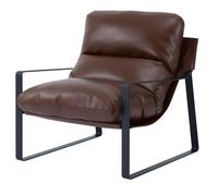 VEVOR Fauteuil d'Appoint Moderne en Cuir PU, Chaise de Salon avec Accoudoirs, Chaise d’Accent Confortable et Rembourrée, Structure en Métal Solide et Coussin Amovible, pour Chambre, Bureau, Marron
