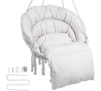 VEVOR Fauteuil suspendu, capacité de charge 150 kg, fauteuil suspendu en macramé avec coussin et matériel de fixation, fauteuil à bascule en corde de coton pour chambre à coucher, balcon, terrasse, ja
