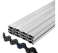 VEVOR Fil ondulé et Canal de Verrouillage, 2 m, Canal de Verrouillage à Ressort U pour Serre, Lot de 40, avec revêtement PE Canal Alliage d'aluminium pour Film Plastique, Fixation de Tissu d'ombrage