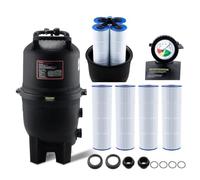 VEVOR Filtre à Cartouche de Piscine, Filtre Piscine Creusée 30 m² Système de Filtration de Piscine Hors Sol Assemblage Rapide avec Filtre Amélioré et Anti-fuite pour Filtrer Spa, Piscines Gonflables