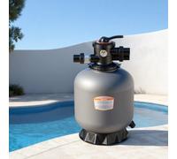 VEVOR Filtre à Sable 45,2 cm Filtre à Sable Piscine 151,4 L/min pour Piscine Hors Sol Creusée, Vanne à 7 Voies, Filtration, Lavage à Contre-courant, Rinçage, Recirculation, Vidange, Hivernage, Fermé