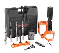 VEVOR Fixation à mortaiser pour perceuse à colonne – 4 forets, kit burins à trous carrés, 5 bagues