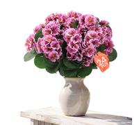 VEVOR Fleurs Artificielles Géraniums 24 Pièces, Fausses Fleurs avec Tiges, Rose, pour Vase, Mariage, Centre de Table, Fête, Bouquet, Décoration Maison et Composition Florale DIY, avec Aspect Réaliste