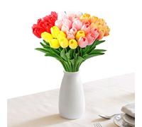 VEVOR Fleurs Artificielles Tulipes 100 Pièces, Fausses Fleurs avec Tiges, Couleurs Assorties, Aspect Réaliste, pour Vase, Centre de Table, Mariage, Fête, Bouquet, Décoration Maison et Composition DIY