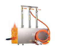 VEVOR Forge de gaz propane portable de forme carrée avec 3 brûleurs, 1427 °C, acier inoxydable 201 résistant à la corrosion, four de fusion pour forgeage de métaux, 510 x 190 x 540 mm