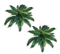 VEVOR Fougère Artificielle, Lot de 2, Fausse Fougère de Boston 80-86 cm, Plante Artificielle Suspendue avec 30 Feuilles, pour Décoration Intérieur Extérieur, Maison, Bureau, Pot de Fleurs Non Inclus