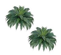 VEVOR Fougère Artificielle, Lot de 2, Fausse Fougère de Boston 110-120 cm, Plante Artificielle Suspendue avec 50 Feuilles, pour Décoration Intérieur Extérieur, Maison, Bureau, Pot de Fleurs Non Inclus