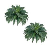 VEVOR Fougère Artificielle, Lot de 2, Fausse Fougère de Boston 110-120 cm, Plante Artificielle Suspendue avec 50 Feuilles, pour Décoration Intérieur Extérieur, Maison, Bureau, Pot de Fleurs Non Inclus