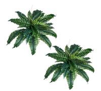 VEVOR Fougère Artificielle, Lot de 2, Fausse Fougère de Boston 80-86 cm, Plante Artificielle Suspendue avec 30 Feuilles, pour Décoration Intérieur Extérieur, Maison, Bureau, Pot de Fleurs Non Inclus