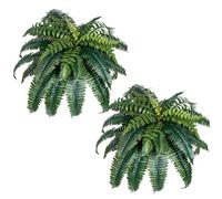 VEVOR Fougère Artificielle, Lot de 2, Fausse Fougère de Boston 90-100 cm, Plante Artificielle Suspendue avec 35 Feuilles, pour Décoration Intérieur Extérieur, Maison, Bureau, Pot de Fleurs Non Inclus