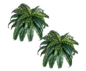VEVOR Fougère Artificielle, Lot de 2, Fausse Fougère de Boston 90-100 cm, Plante Artificielle Suspendue avec 35 Feuilles, pour Décoration Intérieur Extérieur, Maison, Bureau, Pot de Fleurs Non Inclus