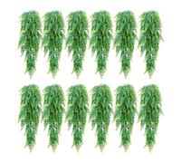 VEVOR Fougère Artificielle Tombante 81,3 cm Lot de 12, Fausse Plante Boston en Plastique pour Décoration Intérieure et Extérieure, Mur, Mariage, Maison, Porche, Jardin et Bureau, Panier Non Inclus