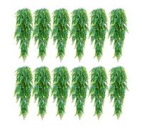 VEVOR Fougère Artificielle Tombante 81,3 cm Lot de 12, Fausse Plante Boston en Plastique pour Décoration Intérieure et Extérieure, Mur, Mariage, Maison, Porche, Jardin et Bureau, Panier non inclus