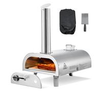 VEVOR Four à Pizza d’Extérieur 12 pouces 305 mm, Four à Granulés de Bois Portable, en Acier Inoxydable, avec Thermomètre Intégré, Pelle et Sac de Transport, pour Réunion Camping Jardin Arrière-Cour