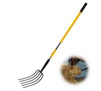 VEVOR Fourche de Jardin à 5 Dents, Fourche à Foin avec Manche en Fibre de Verre, Longueur Totale 145 cm, pour Déplacer Paille, Ramasser Foin, Manipuler Tas de Feuilles, Non Conçu pour Creuser Bêcher