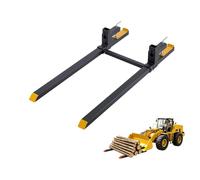 VEVOR Fourches à Palette pour Godet Charge 907 kg Longueur 152 cm, Réglable | pour Tracteur, Chargeuse Frontale et Mini-Chargeuse, à Serrage, avec Barre Stabilisatrice Réglable, Pointes Jaunes, en Acier