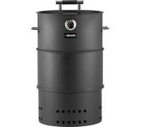 VEVOR Fumoir, 470 mm, gril à charbon de bois, gril fumé, BBQ-Smoker, tonneau de gril en acier revêtu avec 2 grilles, 1 barre de suspension, 6 crochets & thermomètre, idéal pour les fêtes, le jardin &