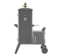 VEVOR Fumoir à Charbon Mobile Barbecue à Charbon de Bois en Acier Revêtu pour Fêtes et Grillades Terrasse Jardin Camping, avec Foyer Latéral, 6 Grilles de Cuisson Réglables, Thermomètre, Aérations