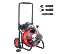 VEVOR Furet Déboucheur Canalisation Électrique 22 m x 13 mm Furet Électrique Alimentation Auto Machine de Débouchage sur Roues pour Tuyaux 50-150 mm, avec 4 Lames, Interrupteur au Pied Pneumatique