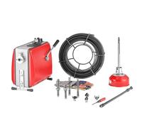 VEVOR Furet Déboucheur Canalisations Électrique, 500 W, 1400 tr/min, avec Câble à Ressort Acier 20 m x 16 mm, 5 m x 9,5 mm, 0,4 m x 16 mm, 8 Coupeurs, pour Débouchage Tuyaux de 50-110 mm de Diamètre