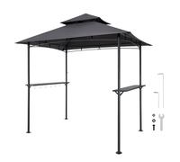 VEVOR Pavillon de barbecue 243 x 150 cm – Toit à 2 niveaux, acier à revêtement de poudre