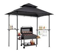 VEVOR Gazebo de Barbecue, 243 x 150 cm, Tonnelle de BBQ Extérieur avec Toit à 2 Niveaux, Abri de Barbecue de Patio en Acier à Revêtement de Poudre, pour Grillades, Fêtes, Pique-niques, Jardin, Patio