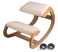 VEVOR Genou Chaise Capacité 100kg Bois De Bouleau Et Cadre Robuste Facile à Assembler Bois et Beige