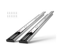 VEVOR Glissières de Tiroir 10 Paires Coulisses Tiroir à Billes 355,6 mm Silencieuses à Fermeture Douce 45,4 kg Montage Latéral Rail de Guidage en Acier Extension Complète pour Étagère Armoire Cuisine