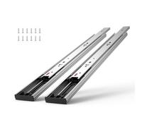 VEVOR Glissières de Tiroir 10 Paires Coulisses Tiroir à Billes 508 mm Silencieuses à Fermeture Douce 45,4 kg Montage Latéral Rail de Guidage en Acier Extension Complète pour Étagère Armoire de Cuisine