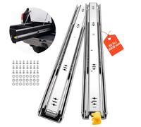 VEVOR Glissières de Tiroir Charge Lourde 100 cm 113,4 kg avec Verrouillage, Rail Tiroir Coulissant Latéral à Billes, 1 Paire, pour Établi, Armoire, Camping-Car, Extension Totale en 3 Sections, Acier