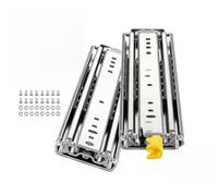 VEVOR Glissières de Tiroir Charge Lourde 40,6 cm 226,8 kg avec Verrouillage | Rail Tiroir Coulissant Latéral à Billes pour Armoire Établi Camping-Car, Extension Totale 3 Sections, Acier Carbone, 1 Paire