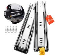 VEVOR Glissières de Tiroir Charge Lourde 55 cm 113,4 kg avec Verrouillage, Rail Tiroir Coulissant Latéral à Billes, 1 Paire, pour Établi, Camping-Car, Armoire, Extension Totale en 3 Sections, Acier