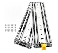 VEVOR Glissières de Tiroir Charge Lourde 66 cm 226,8 kg avec Verrouillage | Rail Tiroir Coulissant Latéral à Billes pour Armoire Établi Camping-Car, 1 Paire, Extension Totale 3 Sections, Acier Carbone