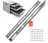 VEVOR Glissières pour Tiroir Charge Lourde 90 cm 120,2 kg, Rail Tiroir Coulissant Latéral à Billes, pour Meuble, Cuisine, Établi, Camping-Car, Extension Totale en 3 Sections, Acier au Carbone, 1 Paire