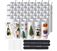 VEVOR Gobelet Thermo à Sublimation 50PCs 59 outeille en Inox Vierge Blanche