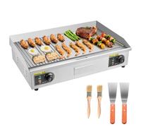 VEVOR Gril électrique 72,5 × 40 cm, 4 400 W, idéal pour les barbecues, les restaurants et les snacks. Plaque de cuisson professionnelle en acier inoxydable (enveloppe extérieure), à poser sur un plan