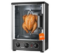 VEVOR, grill vertical rotatif de 22 litres, 1500 W, idéal pour gyros, kebabs et shawarma, parfait pour les familles et les petits rassemblements. Température réglable de 0 à 240 °C, minuterie de 0 à 6