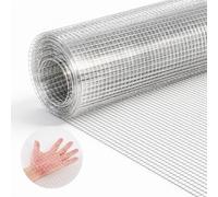 VEVOR Grillage Galvanisé Maille Carrée Fine 6,3 mm, Grillage Soudé en Rouleau 0,4 x 6 m Diamètre de Fil Métallique 0,50 mm pour Clôture de Jardin, Enclos à Poules, Cages à Lapin, Protection de Plantes