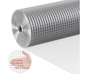 VEVOR Grillage métallique, 1220 mm x 30,48 m, fil pour volière, 19 Gauge, rouleau de grillage galvanisé à chaud, clôture grillagée, grillage pour cages à lapins, jardin, petits rongeurs