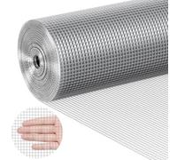 VEVOR Grillage métallique, 1220mm x 30,48m, rouleau de treillis métallique galvanisé à chaud maillage 6,35x 6,35 mm, clôture en fil de poulet calibre 23 pour cages à lapins, jardin, petits rongeurs