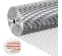 VEVOR Grillage métallique, 6,35 mm, 915 mm x 30,48 m, 23 Gauge, rouleau de grillage métallique galvanisé à chaud, clôture en grillage métallique, grillage métallique pour cages à lapins, jardin, petit