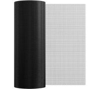 VEVOR Grillage Métallique Noir Maille 1,27 cm Rouleau Grillage à Poule Clôture Soudé Fil en Fer Galvanisé Revêtement Vinyle PVC 61 cm x 15,2 m Calibre 19 pour Jardin Enclos Poulaillers Cage Animaux