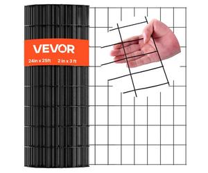 VEVOR Grillage Métallique Noir 61 cm x 7,6 m Grillage à Poule Clôture Soudé Maille 5 x 7,5 cm Rouleau de Fil en Fer Galvanisé Revêtement en Vinyle PVC Calibre 16 pour Jardin Cage à Lapins Serpents