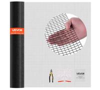 VEVOR Grillage Métallique Noir Maille 1,27 cm Rouleau Grillage à Poule Clôture Soudé Fil en Fer Galvanisé Revêtement Vinyle PVC 152 cm x 15,2 m Calibre 19 pour Jardin Enclos Poulaillers Cage Animaux